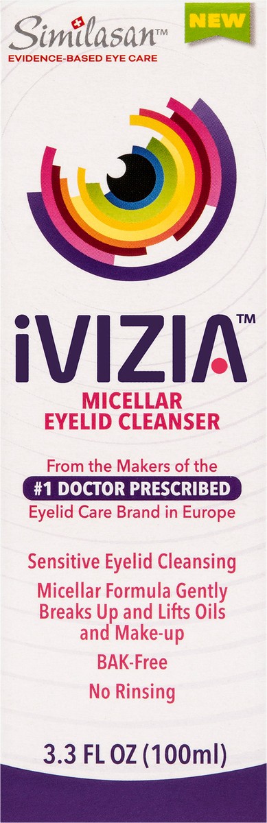 slide 10 of 10, Similasan iVIZIA Micellar Eyelid Cleanser, 3.3 fl oz