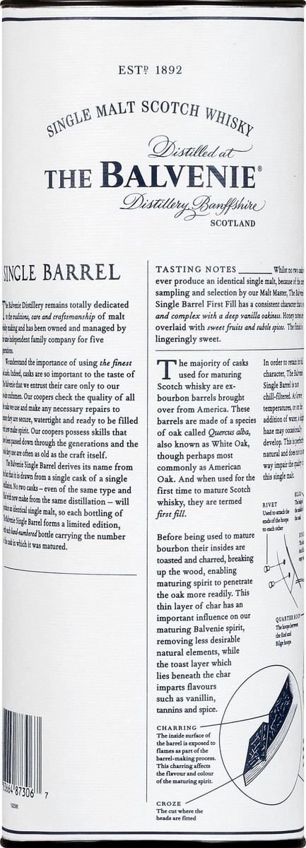 slide 2 of 8, The Balvenie Scotch Whisky, Single Malt, Single Barrel 12, 750 ml