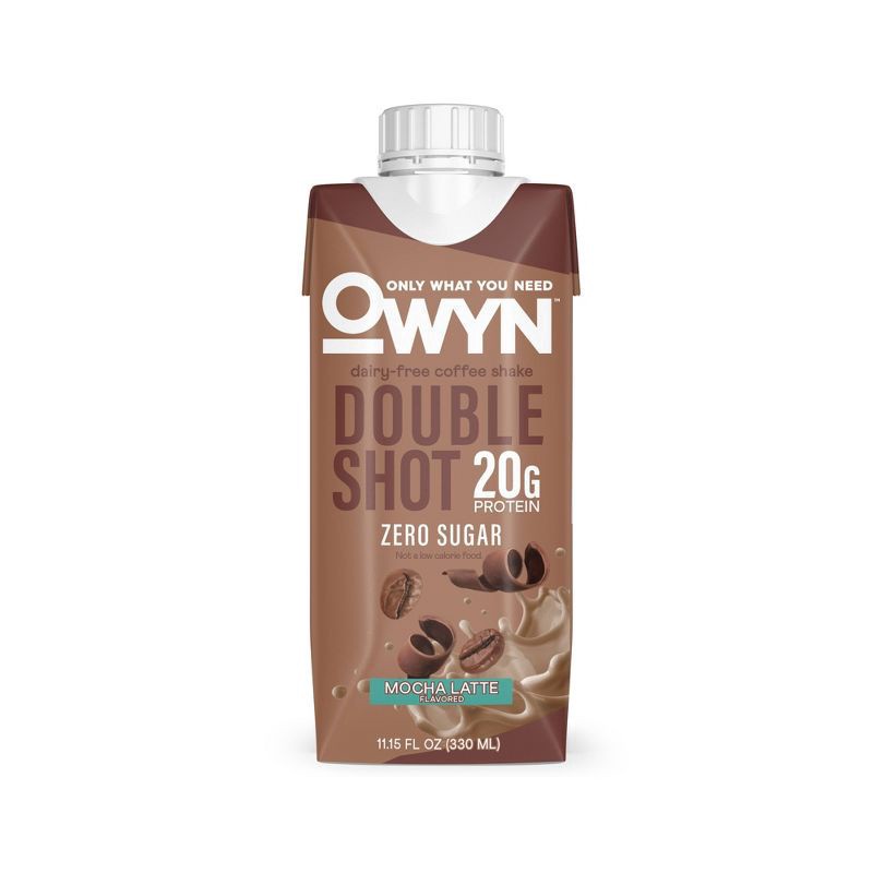 slide 6 of 8, OWYN Zero Sugar Dairy-Free Double Shot Mocha Latte Flavored Coffee Shakes 4 - 11.15 fl oz Bottles, 4 ct