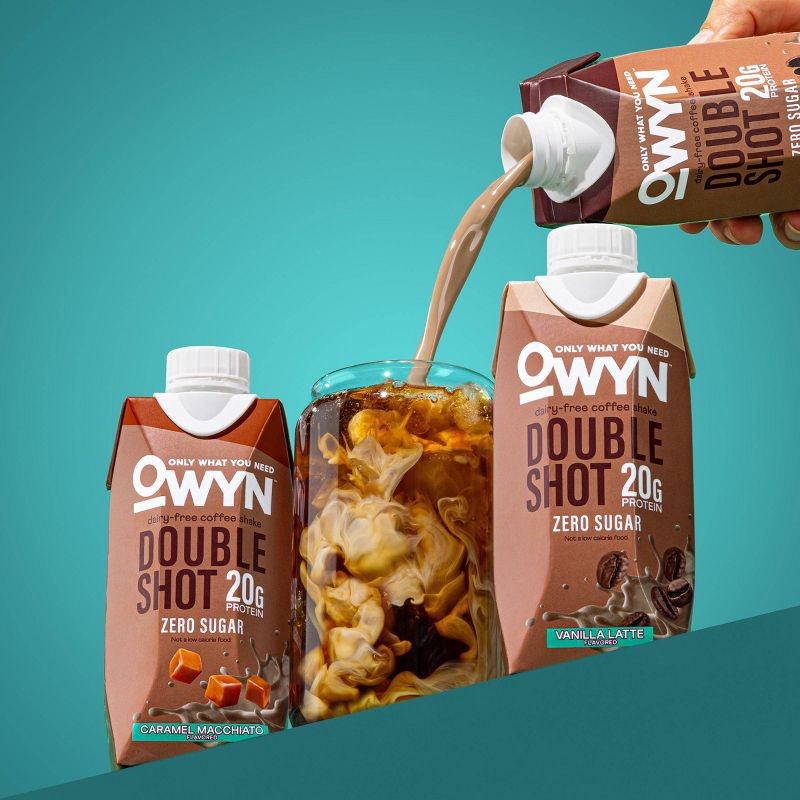 slide 8 of 8, OWYN Zero Sugar Dairy-Free Double Shot Mocha Latte Flavored Coffee Shakes 4 - 11.15 fl oz Bottles, 4 ct