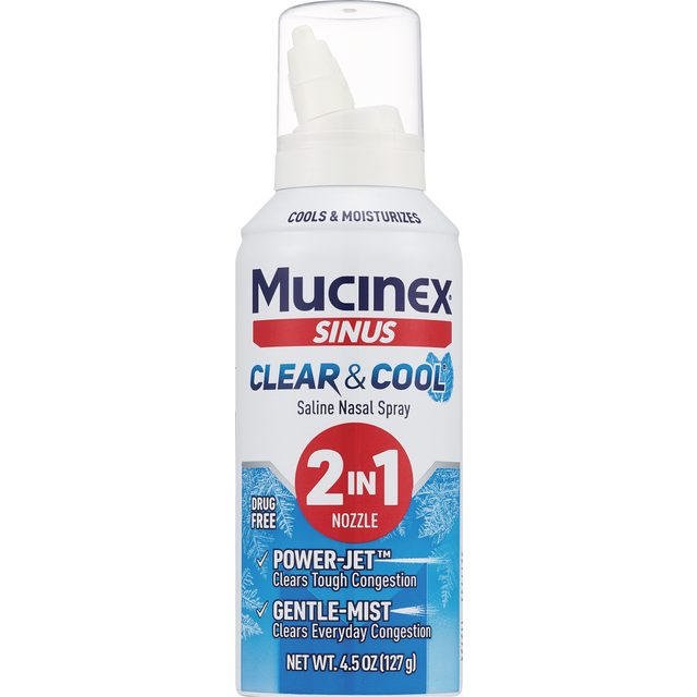 slide 1 of 1, Mucinex Sinus Saline Nasal Spray, Clear & Cool, 4.5 Oz, 4.5 oz