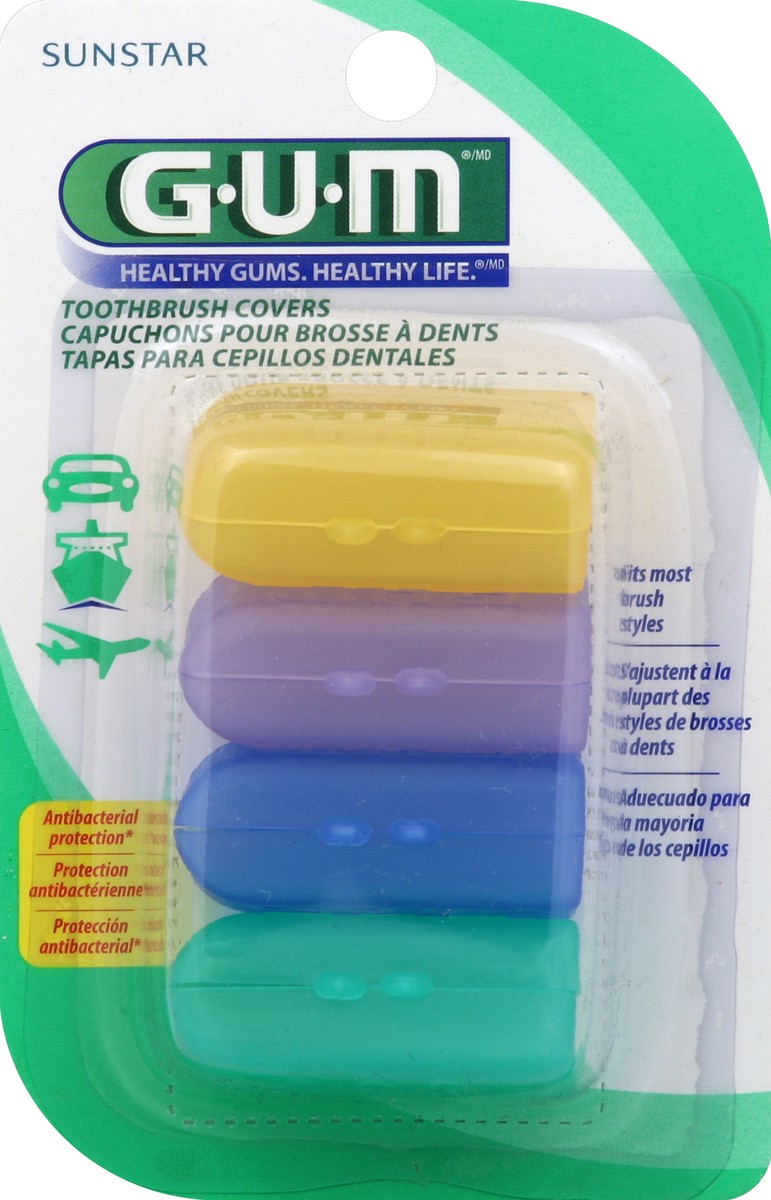 slide 2 of 3, G-U-M Toothbrush Covers, 4 pair