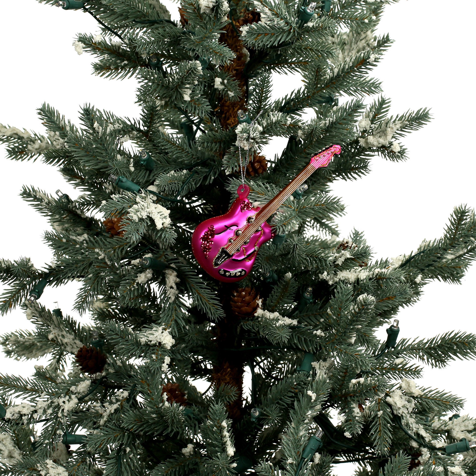 slide 2 of 3, 5.75" Pink Electric Guitar Glass Ornament By Ashland, 5.75 in