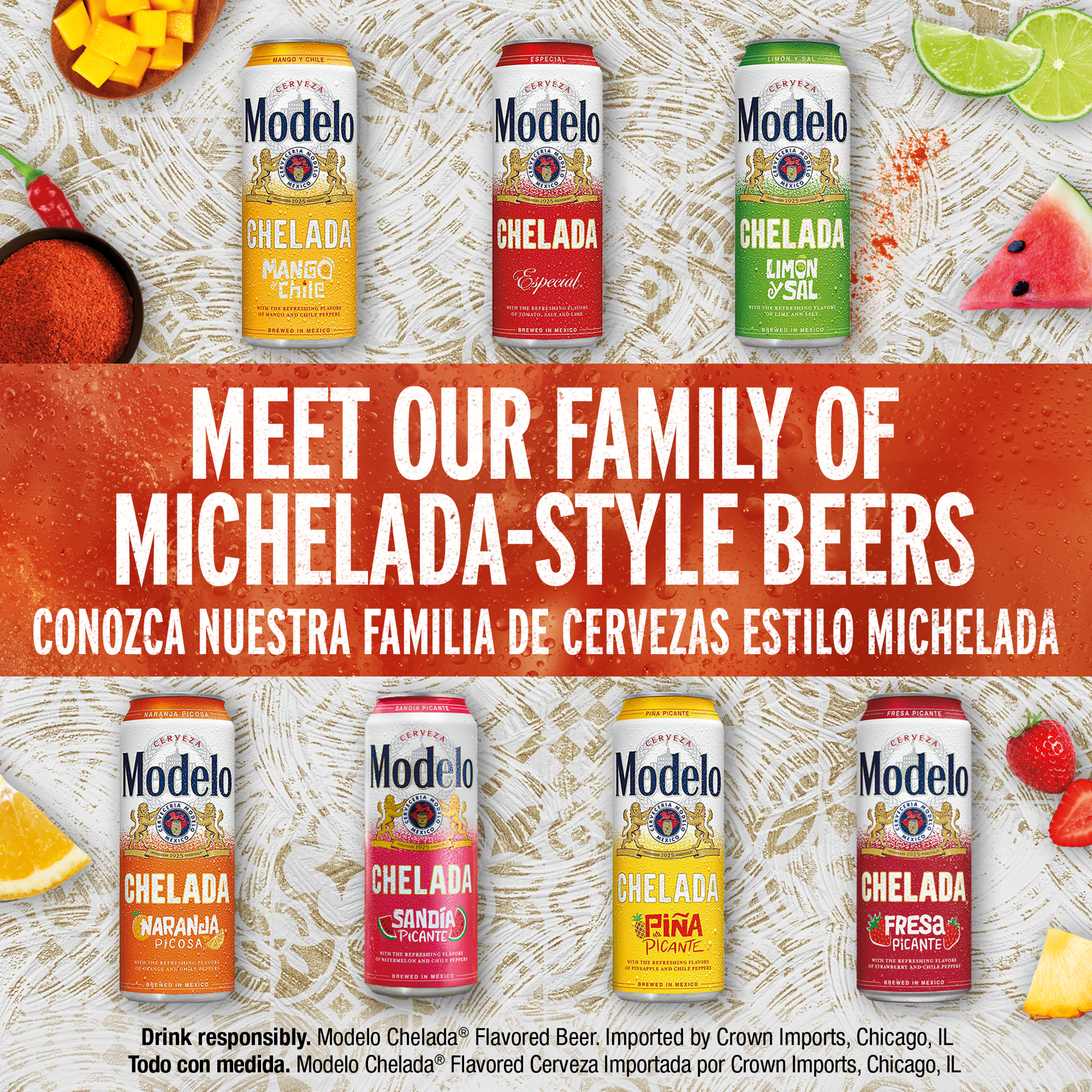 slide 9 of 10, Modelo Chelada Fresa Picante Mexican Import Flavored Beer, 24 fl. oz. Single Beer Can, 3.5% ABV, 24 fl oz