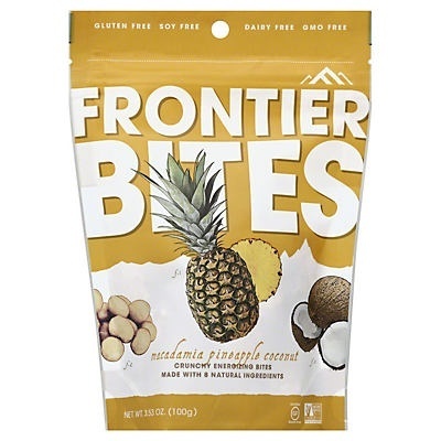 slide 1 of 1, Frontier Bites Energizing Bites, Crunchy, Macadamia Pineapple Coconut, 3.53 oz