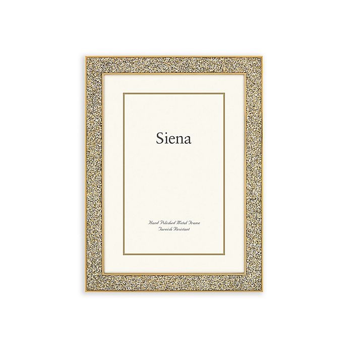 slide 1 of 1, Siena Cast Metal Frame with Enamel Finish and Glitter Gold Border, 4 in x 6 in