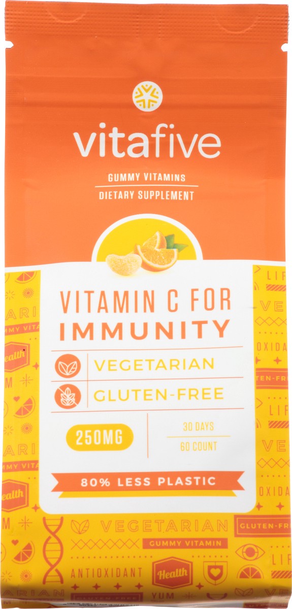 slide 9 of 13, Vitafive Vitamin C For Immunity 250 Mg Gummy 60 ea Bag, 60 ct