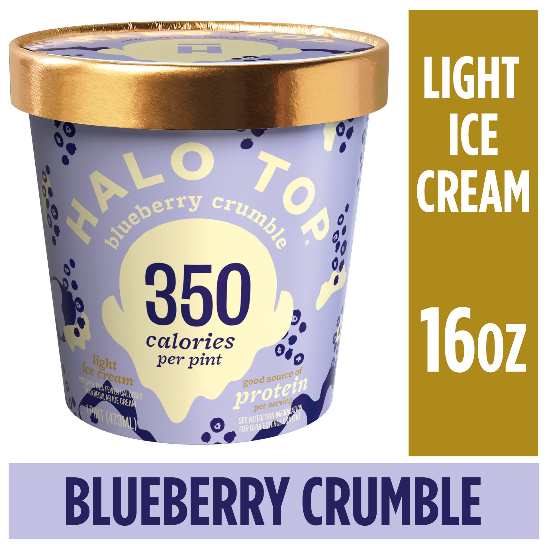 slide 5 of 7, Halo Top Blueberry Crumble Light Ice Cream Pint, 16 fl oz, 16 fl oz