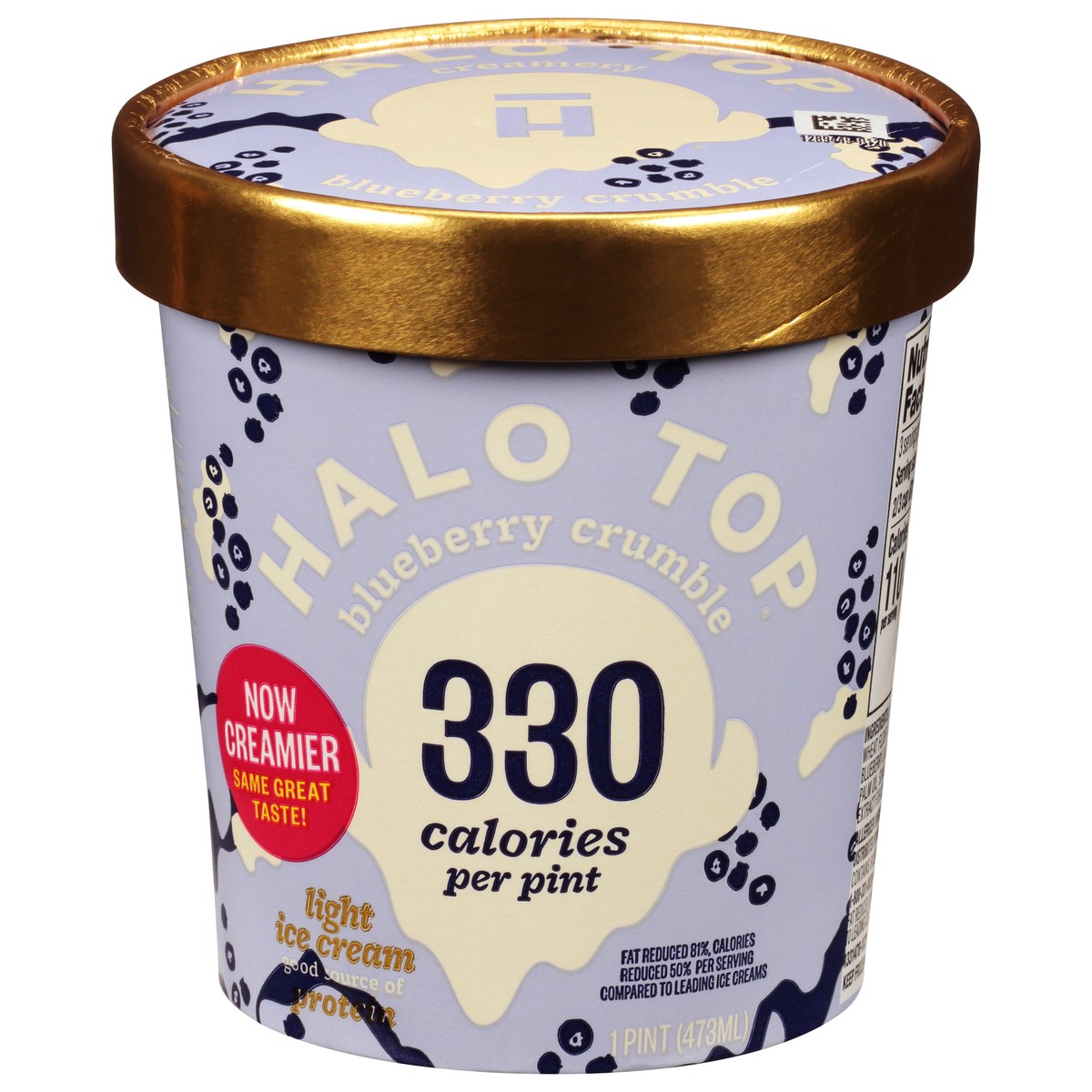 slide 1 of 7, Halo Top Blueberry Crumble Light Ice Cream Pint, 16 fl oz, 16 fl oz