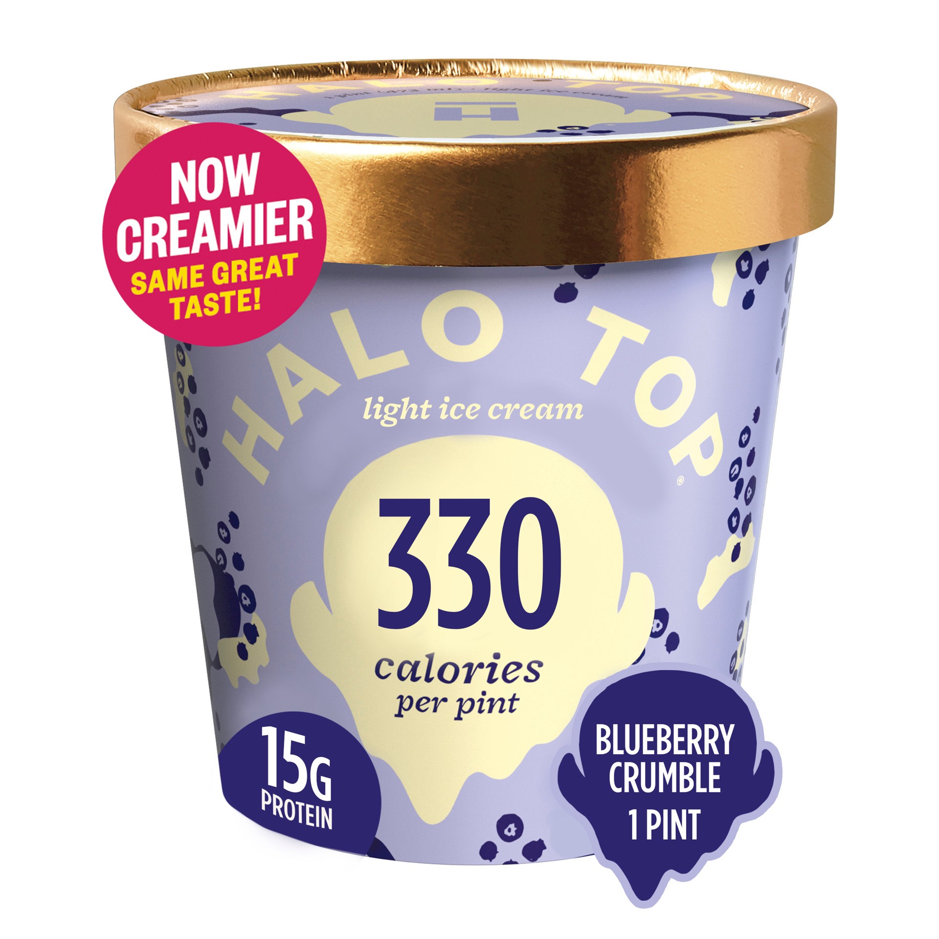 slide 1 of 7, Halo Top Blueberry Crumble Light Ice Cream Pint, 16 fl oz, 16 fl oz