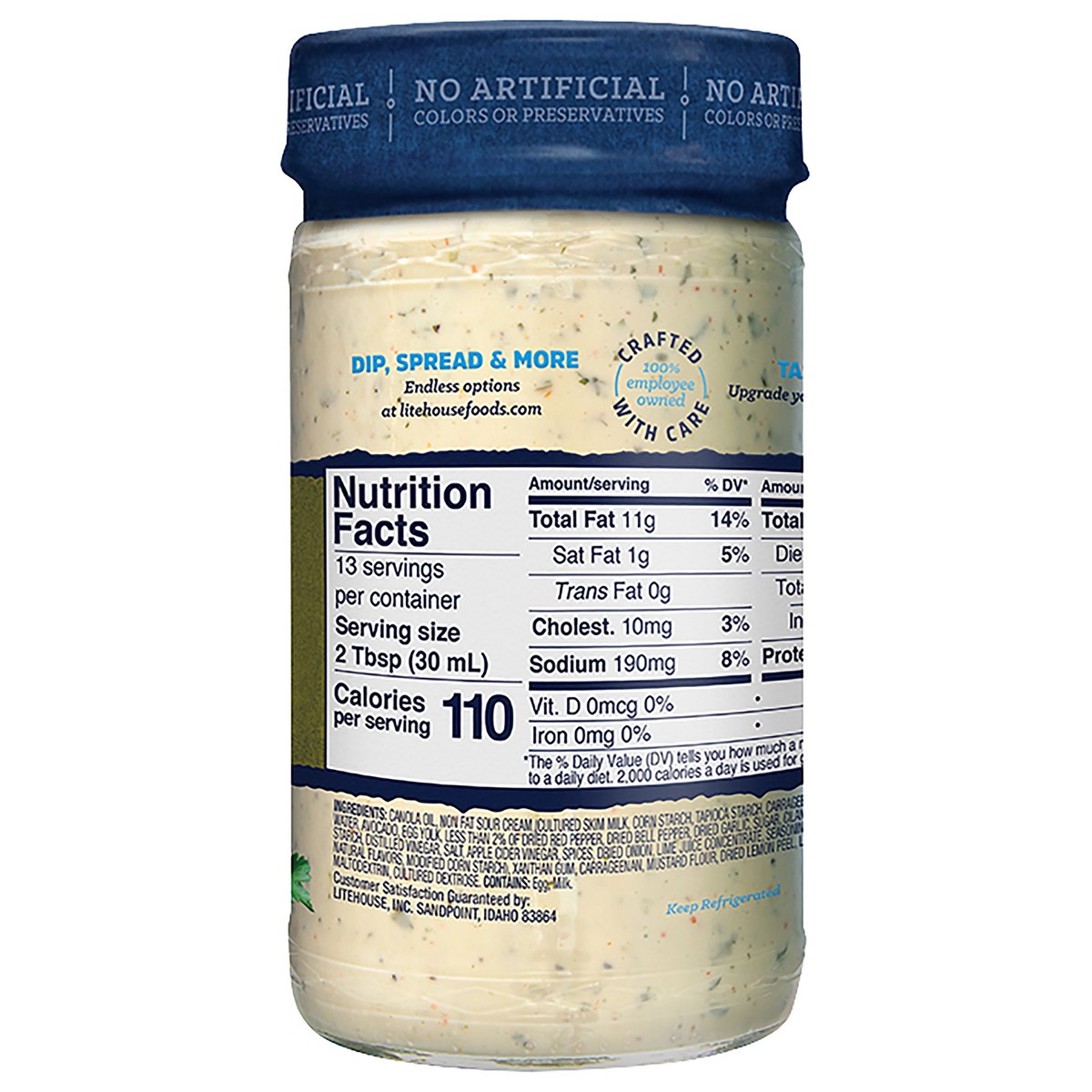 slide 6 of 6, Litehouse Avocado Ranch Dressing & Dip 13 fl. oz. Jar, 13 fl oz