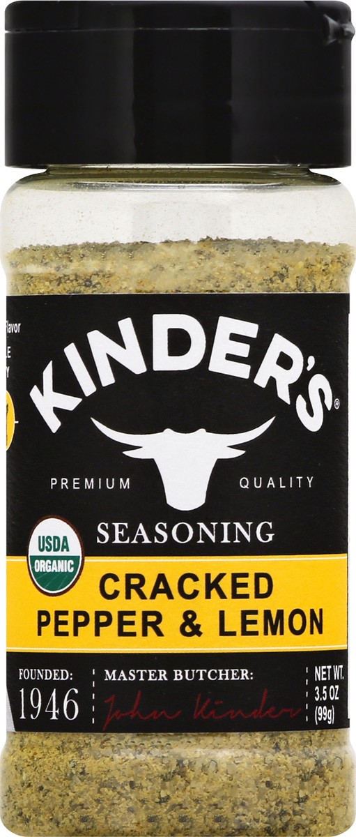 slide 9 of 10, Kinder's Organic Cracked Pepper And Lemon Seasoning - Each, 