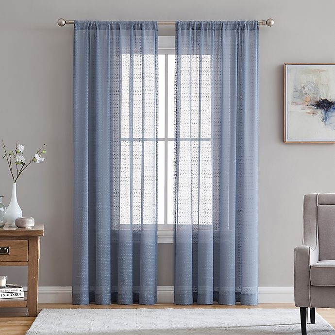 slide 1 of 1, Veratex Berksheer Rod Pocket Window Curtain Panel - Denim, 84 in