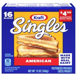 Kraft Singles American Slices, 16 ct Pack