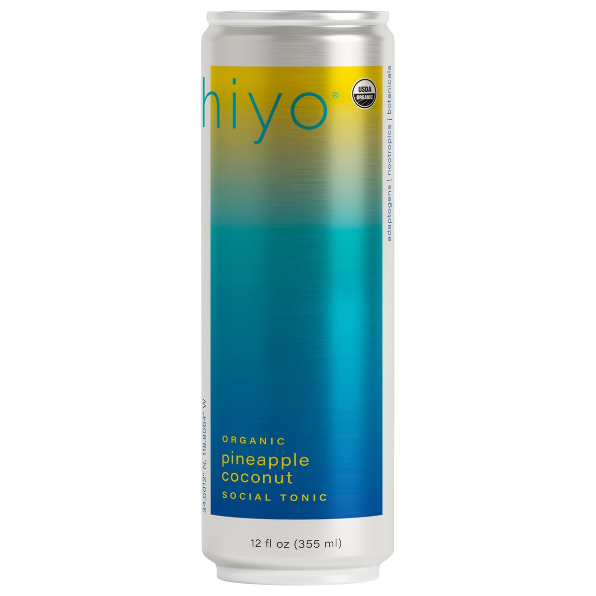 slide 1 of 9, Hiyo Organic Social Pineapple Coconut Tonic 12 fl oz, 12 fl oz