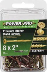 PowerPro Premium Exterior Wood Screws, 50 ea