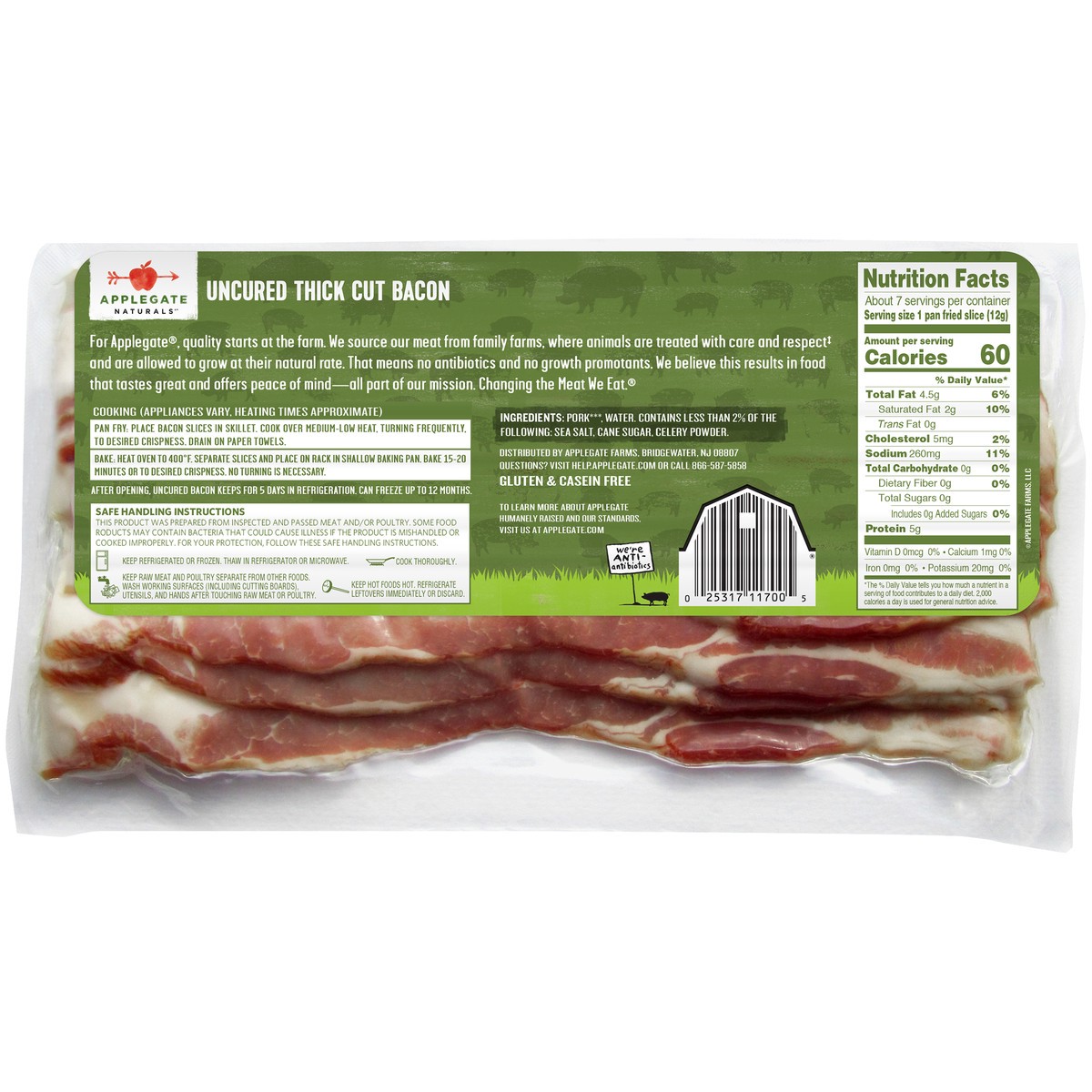 slide 7 of 9, Applegate Natural Hickory Smoked Uncured Thick Cut Bacon, 12 oz