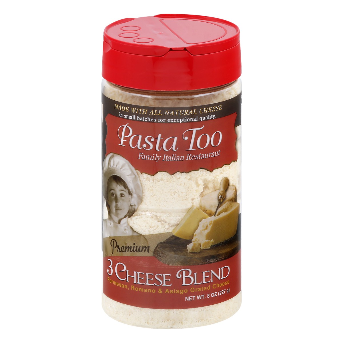 slide 3 of 13, Pasta Too 3 Cheese Blend Cheese 8 oz, 8 oz