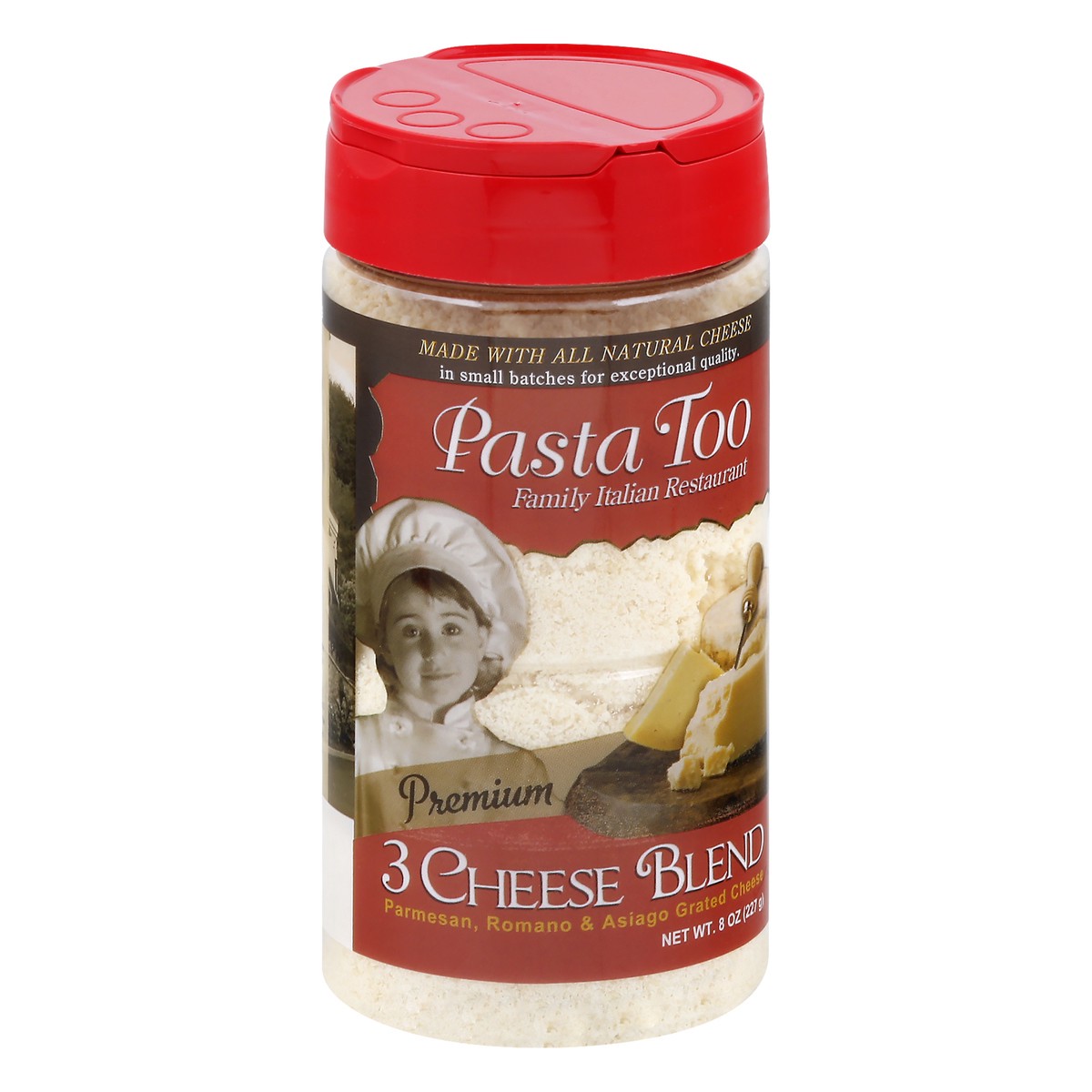 slide 13 of 13, Pasta Too 3 Cheese Blend Cheese 8 oz, 8 oz
