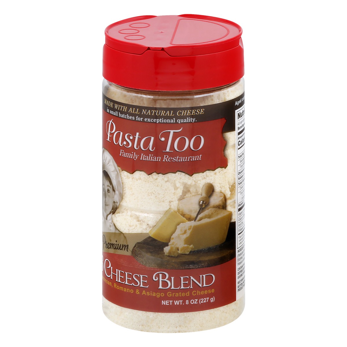 slide 8 of 13, Pasta Too 3 Cheese Blend Cheese 8 oz, 8 oz