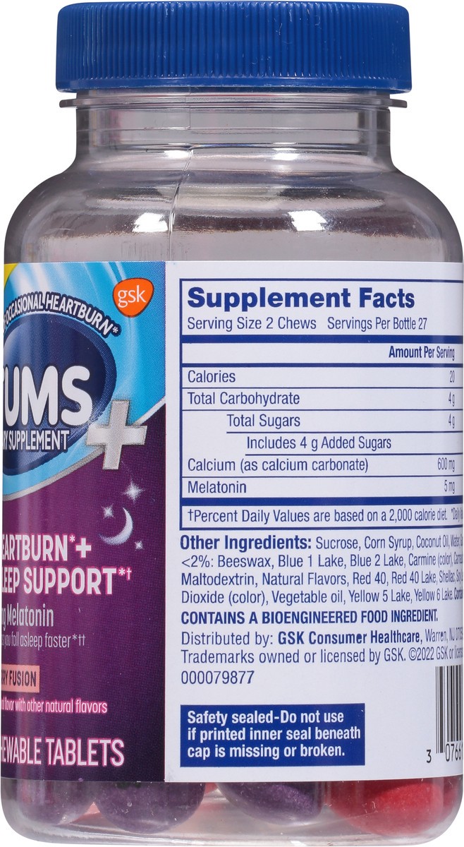 slide 3 of 13, TUMS+ Heartburn+ Sleep Support Supplement with Melatonin for Heartburn and Sleep Support - 54 Count, 54 ct