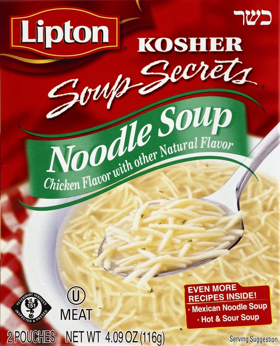 slide 4 of 4, Lipton Kosher Noodle Soup, 4.09 oz