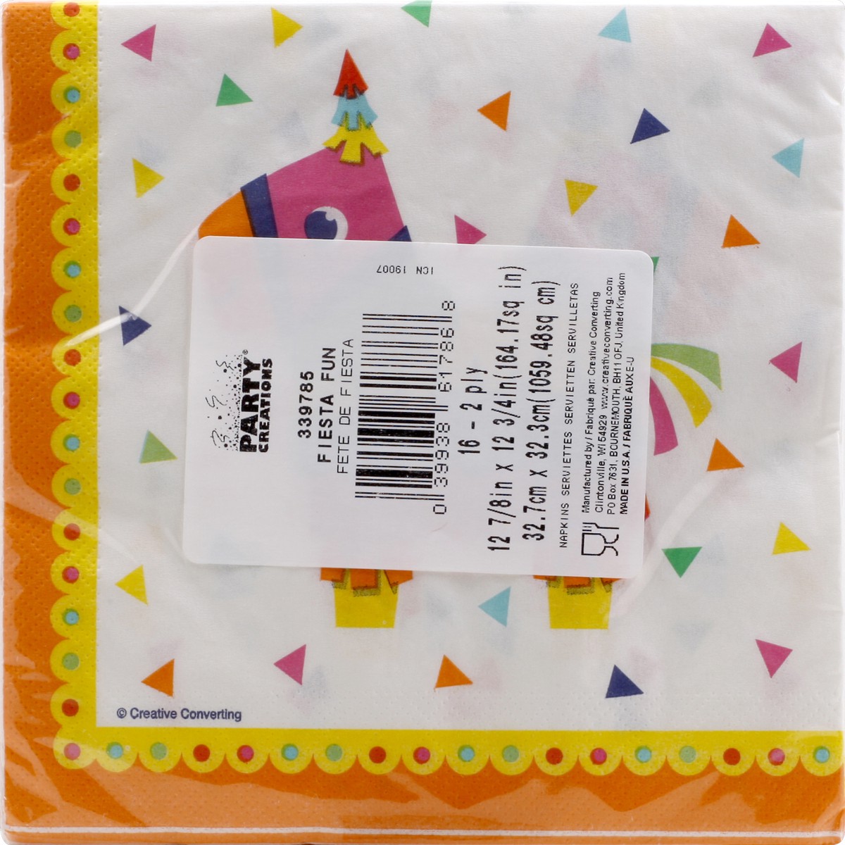 slide 7 of 8, Party Creations Creative Converting Fiesta Fun Lunch Napkin, 16 ct