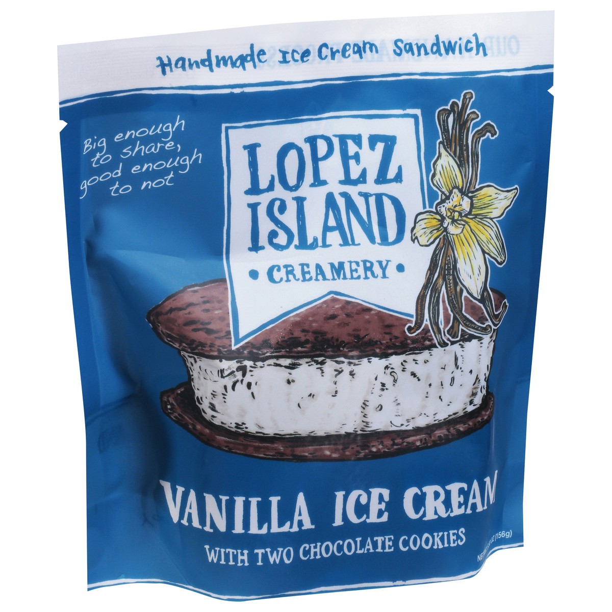 slide 8 of 14, Lopez Island Creamery Handmade Vanilla Ice Cream Sandwich with Two Chocolate Cookies 5.50 oz, 16 fl oz