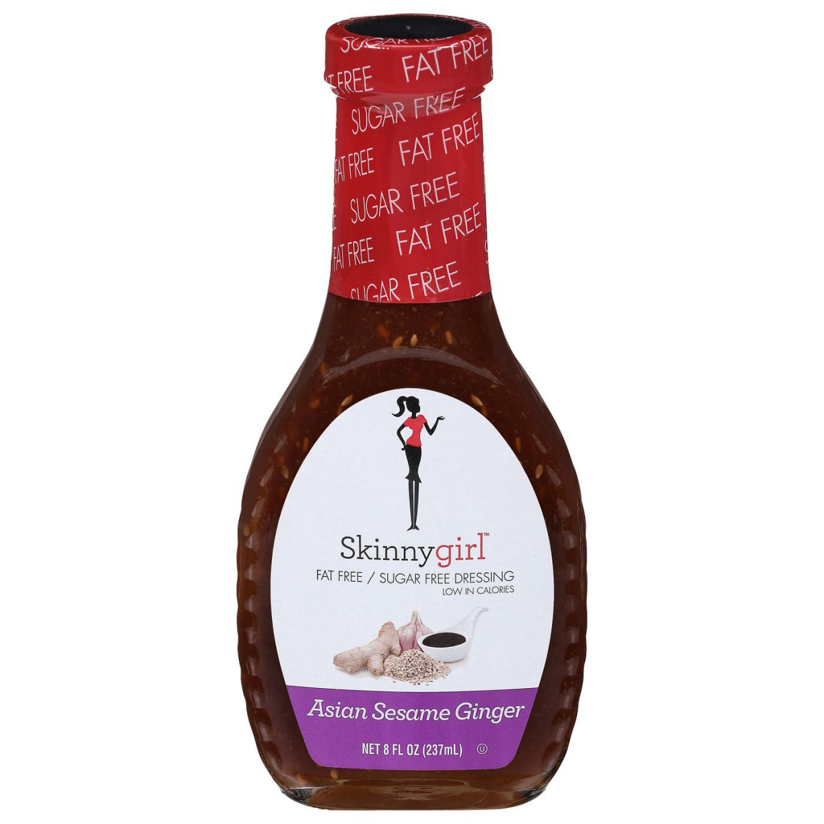slide 1 of 5, Skinnygirl Fat-Free| Sugar-Free Asian Sesame Ginger Salad Dressing- 8 fl oz, 8 fl oz