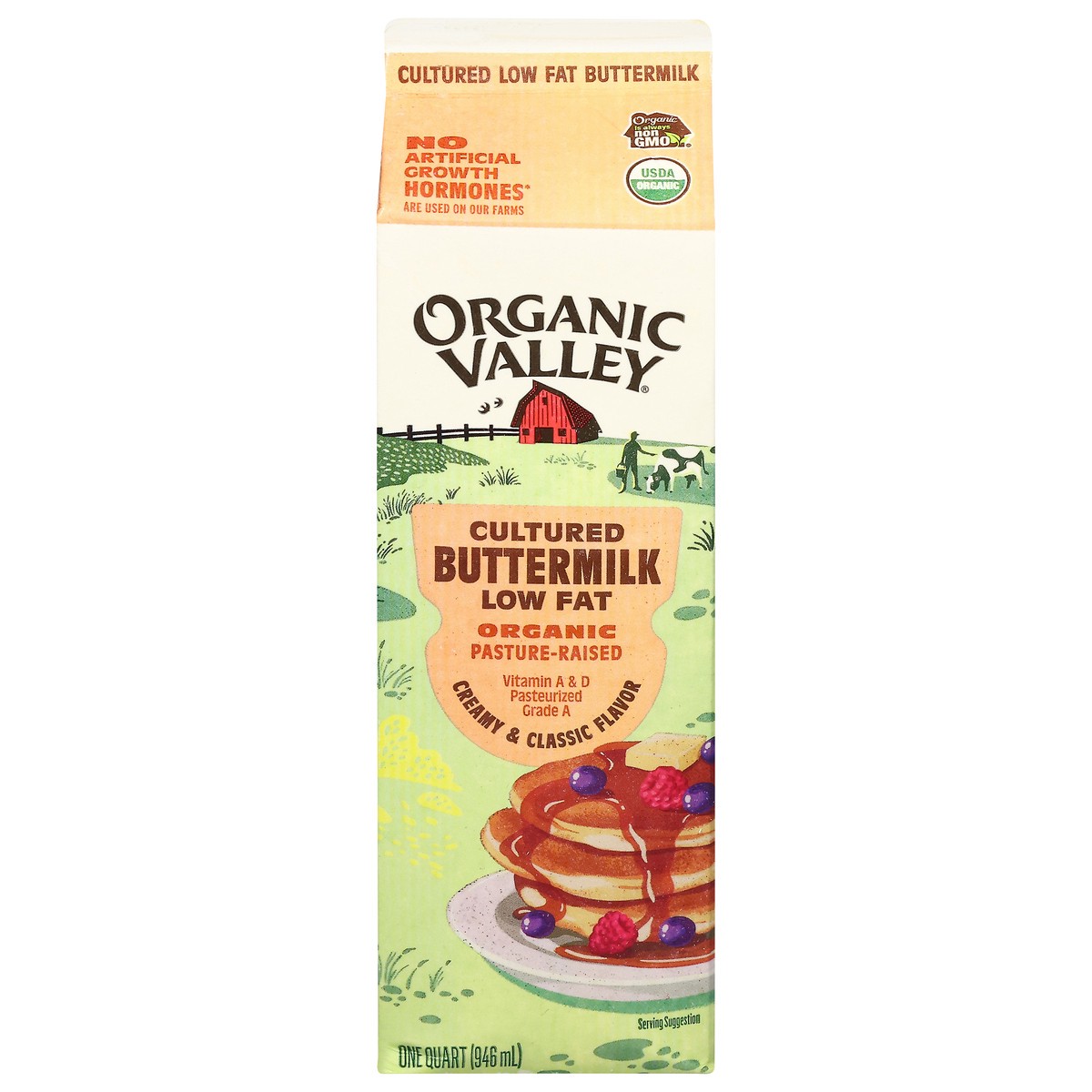 slide 4 of 4, Organic Valley Cultured Low Fat Creamy & Classic Flavor Buttermilk 1 qt, 32 fl oz