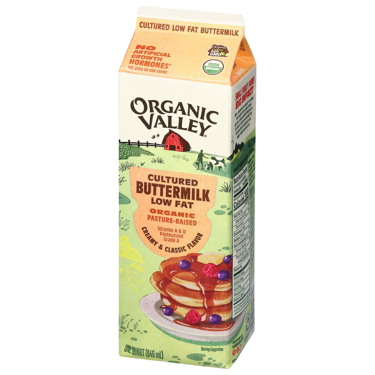 slide 2 of 4, Organic Valley Cultured Low Fat Creamy & Classic Flavor Buttermilk 1 qt, 32 fl oz