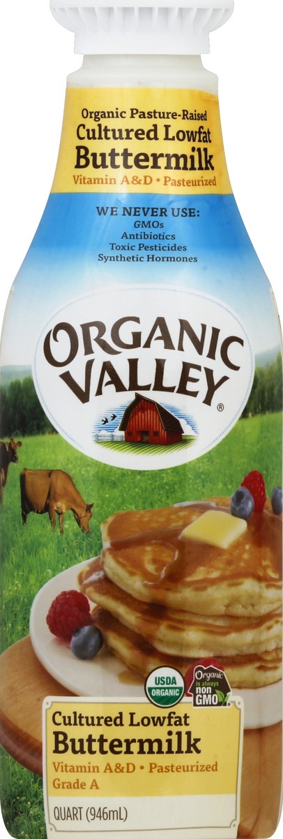 slide 1 of 4, Organic Valley Organic Cultured Low-Fat Buttermilk 1% 1 qt, 32 fl oz