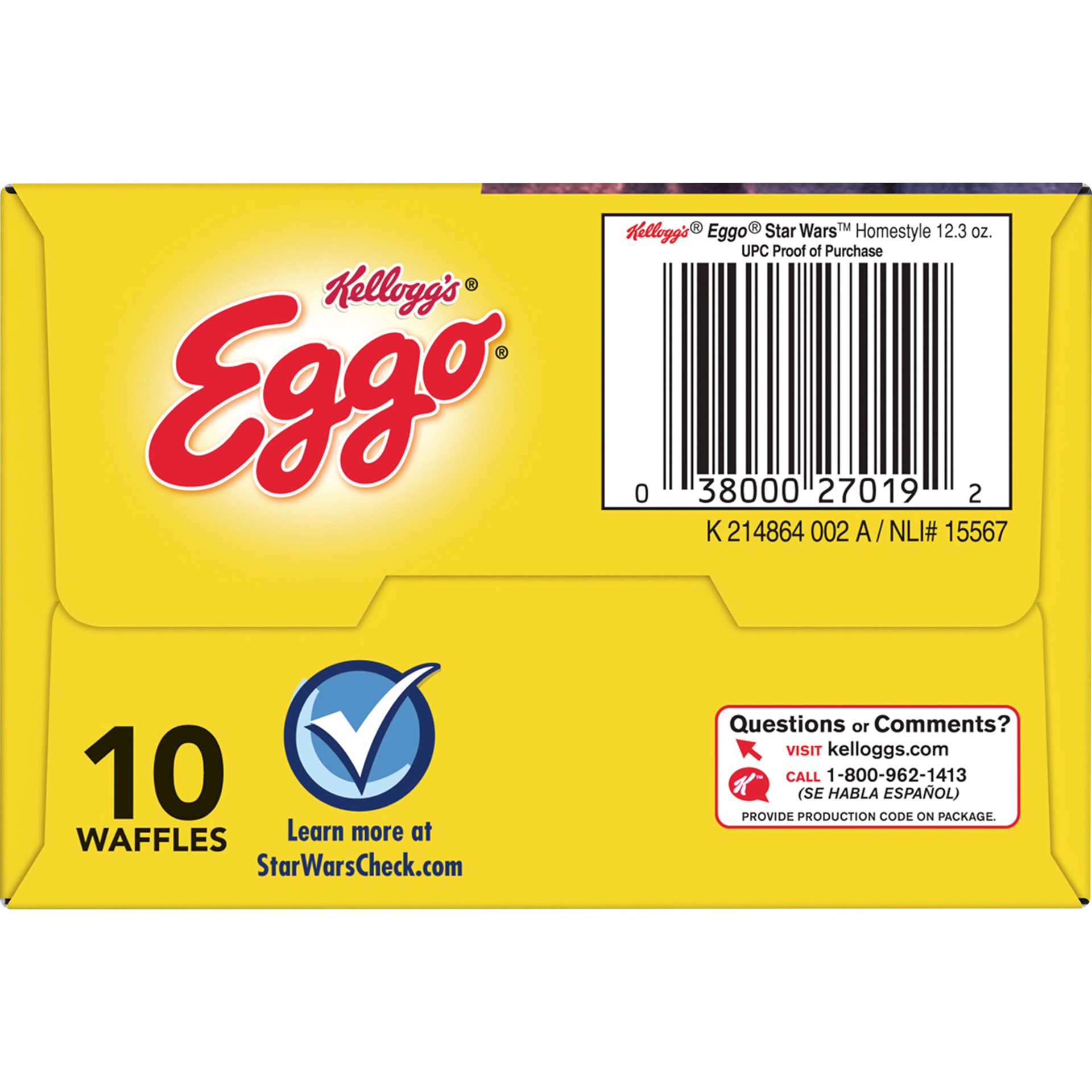 slide 4 of 5, Eggo Frozen Waffles, Galactic Homestyle, 12.3 oz, Frozen, 12.3 oz