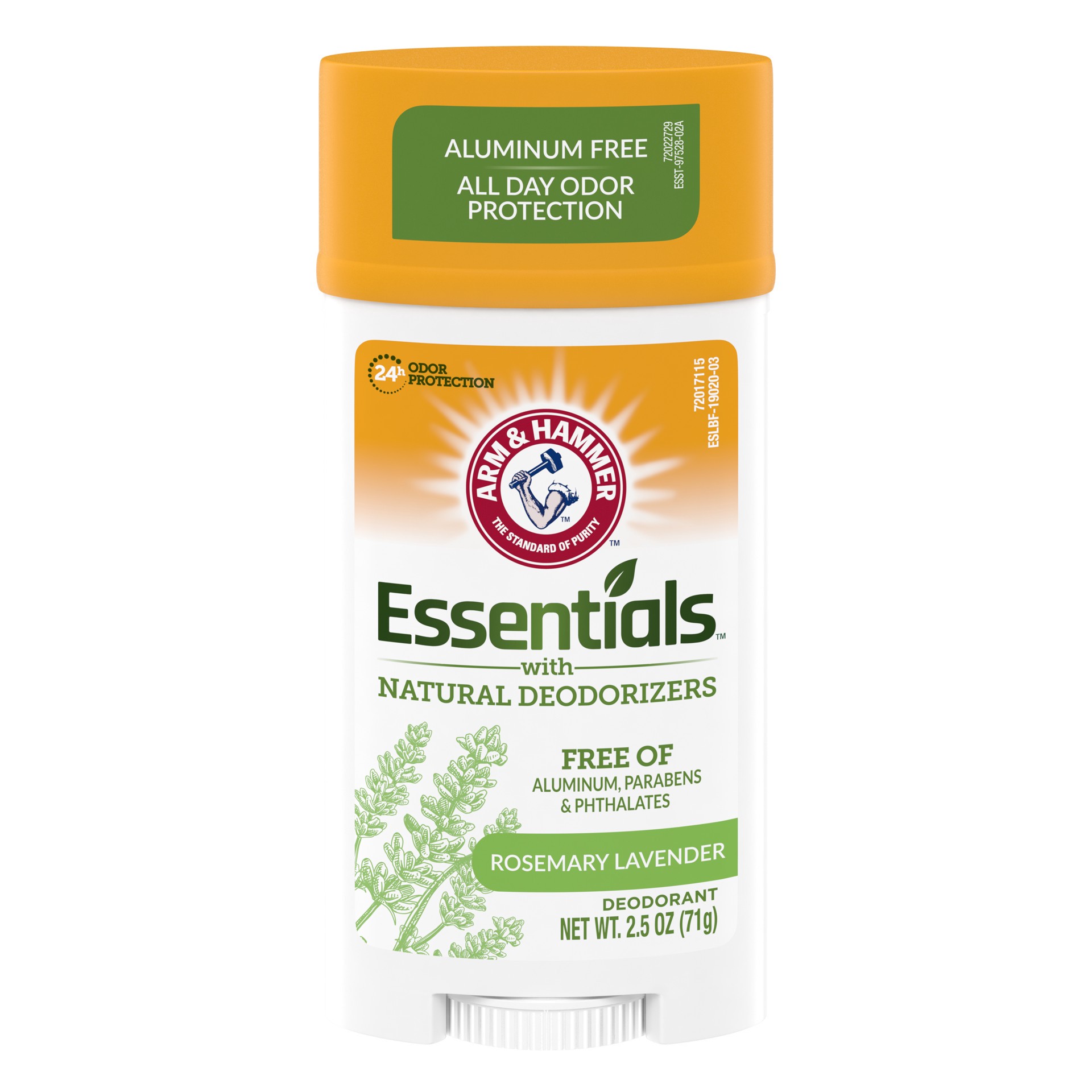 slide 1 of 4, ARM & HAMMER Essentials Deodorant, Fresh Rosemary Lavender, Made with Natural Deodorizers Free From Aluminum, Parabens, Phthalates, 2.5 oz, 2.5 oz