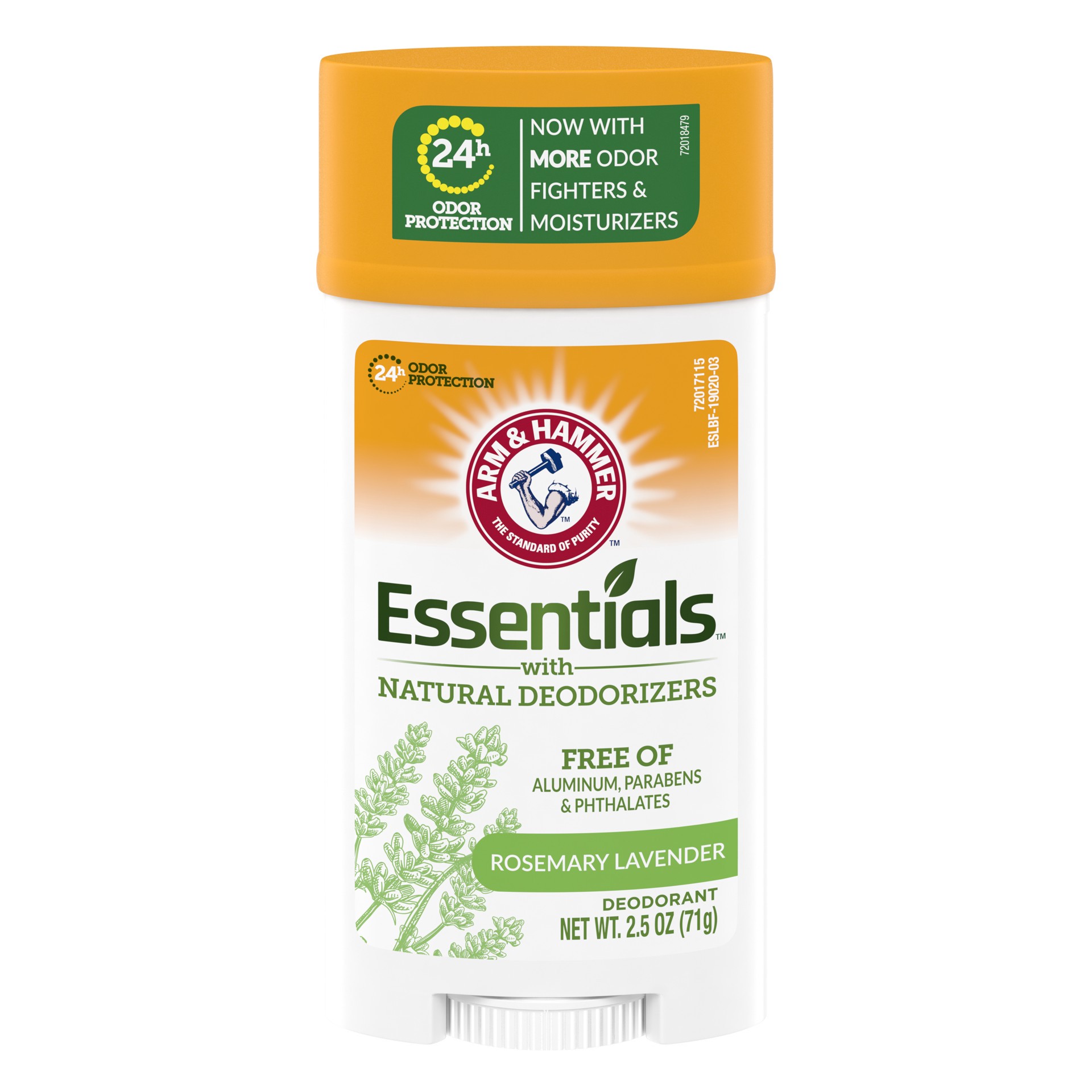 slide 1 of 4, ARM & HAMMER Essentials Deodorant- Fresh Rosemary Lavender- Wide Stick- 2.5oz- Made with Natural Deodorizers- Free From Aluminum, Parabens & Phthalates, 2.5 oz