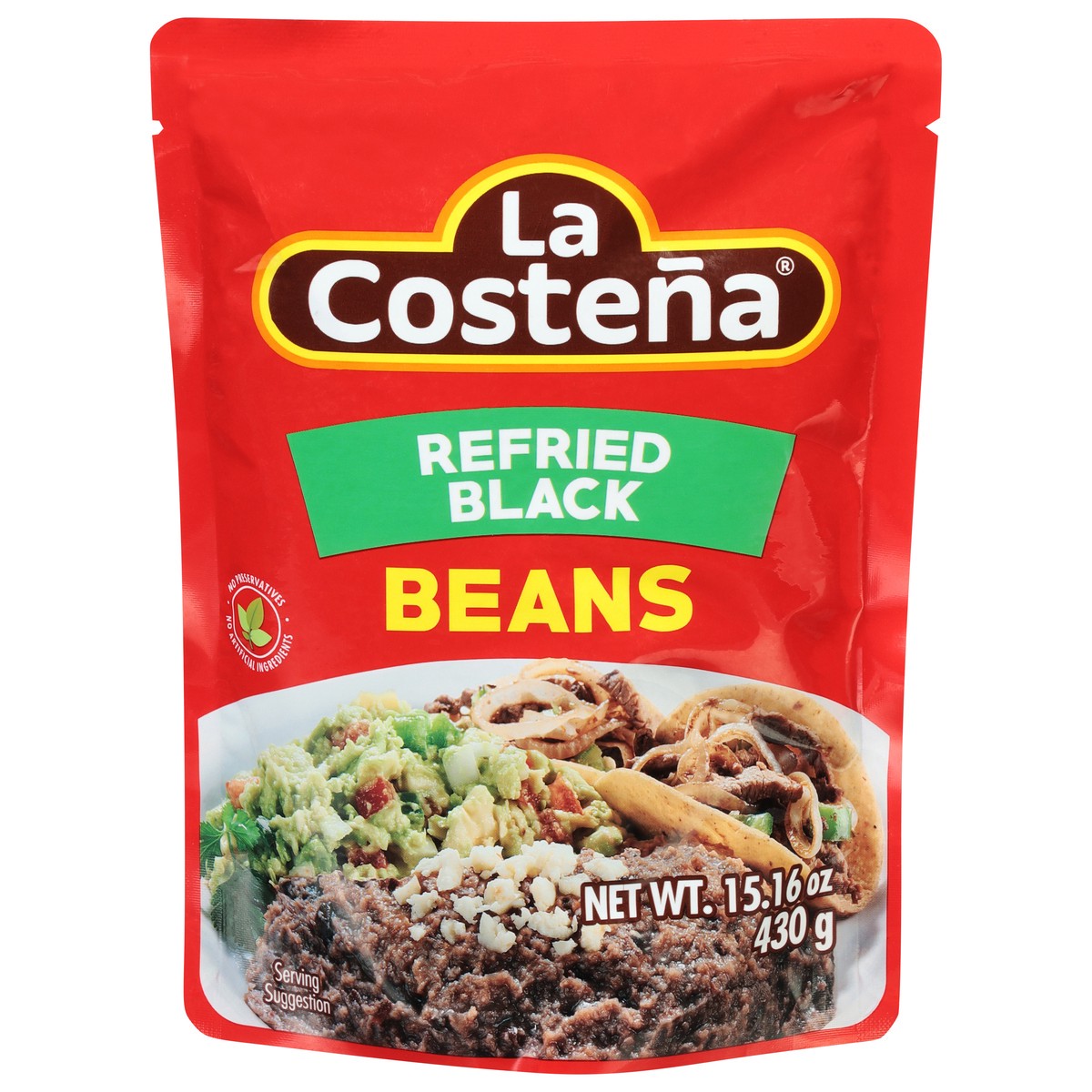 slide 1 of 9, La Costeña Refried Black Beans 15.16 oz, 15.16 oz