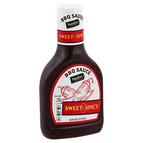 slide 1 of 1, Signature Select Sauce Barbecue Sweet & Spicy Bottle, 18 oz