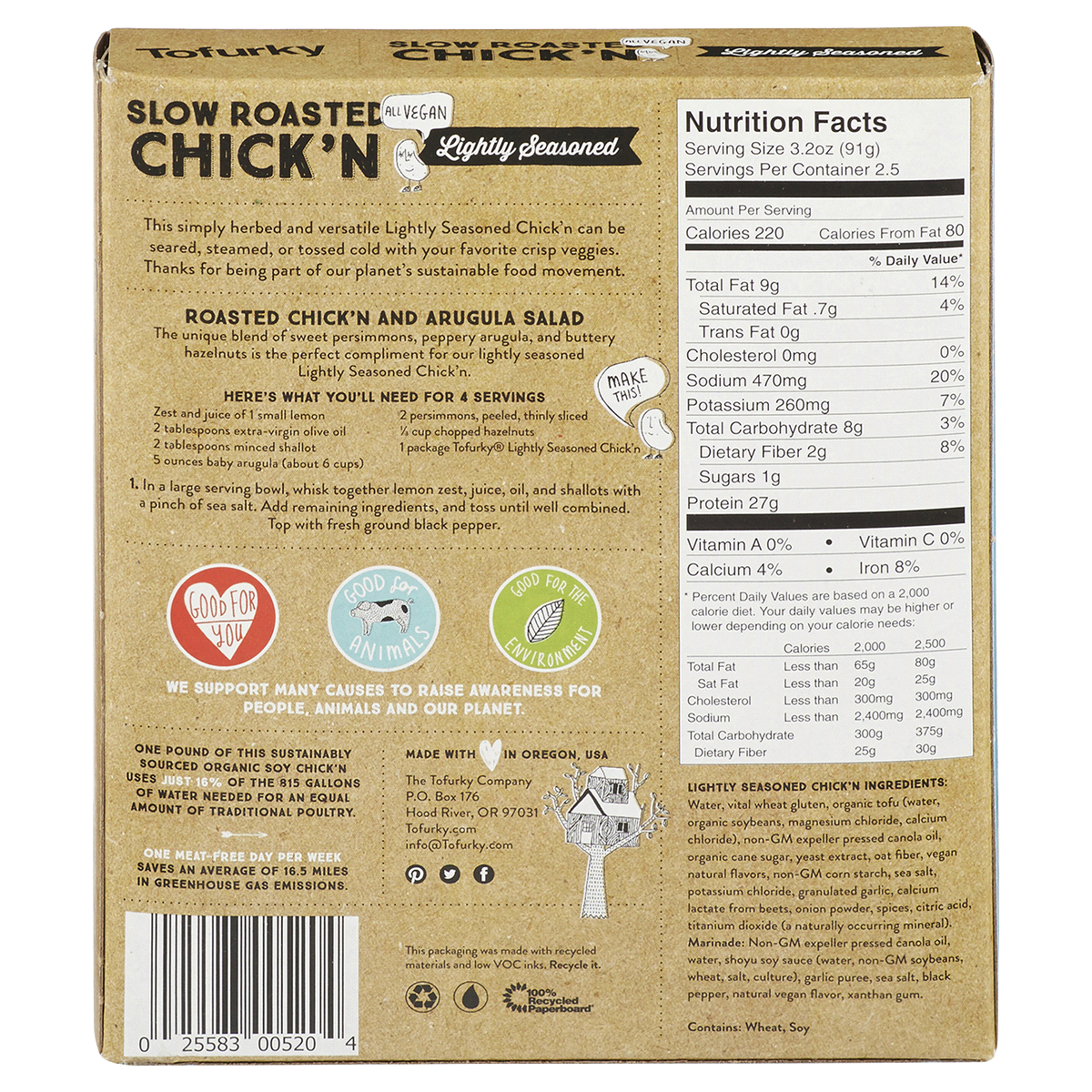 Tofurky Organic Lightly Seasoned Slow Roasted Chick'n 8 oz Shipt