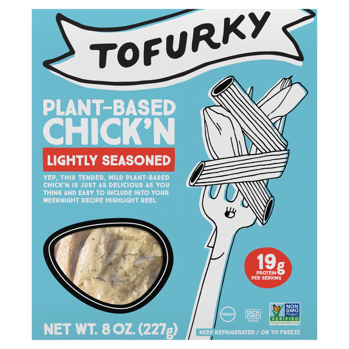 slide 1 of 4, Tofurky Lightly Seasoned Chick'n, 8 oz