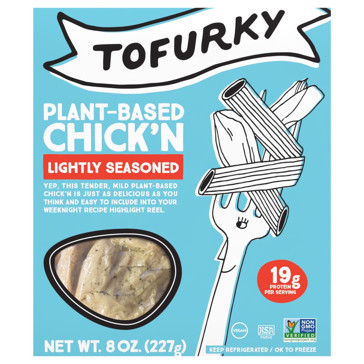 slide 1 of 4, Tofurky Lightly Seasoned Chick'n, 8 oz