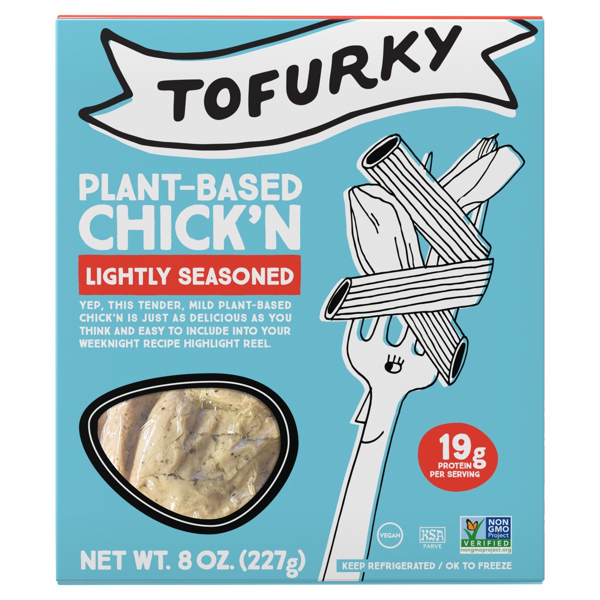 slide 1 of 4, Tofurky Lightly Seasoned Chick'n, 8 oz