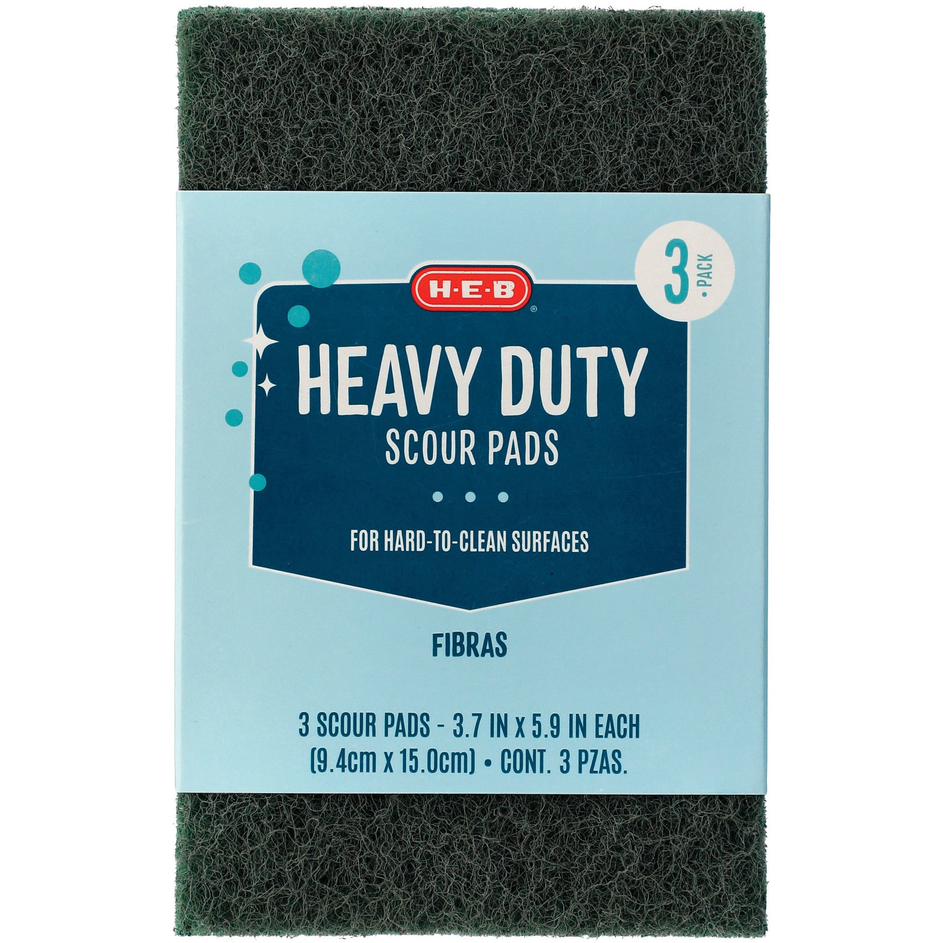 slide 1 of 1, H-E-B Heavy Duty Scour Pads, 3 ct