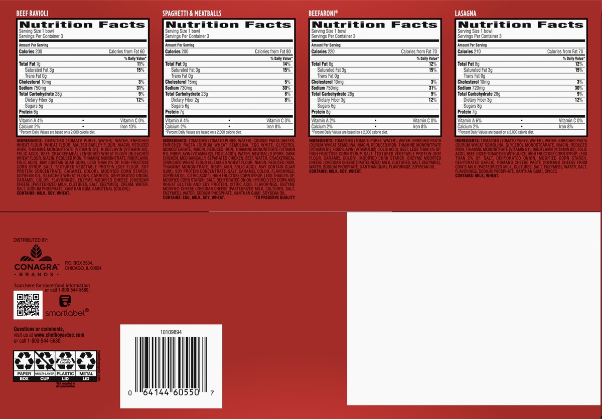 slide 6 of 13, Chef Boyardee Club Variety Pack, 90 oz, 12 ct