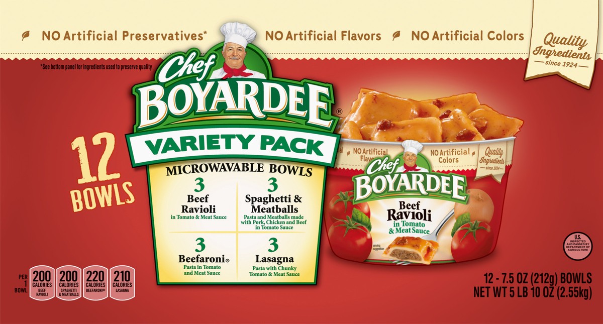 slide 9 of 13, Chef Boyardee Club Variety Pack, 90 oz, 12 ct