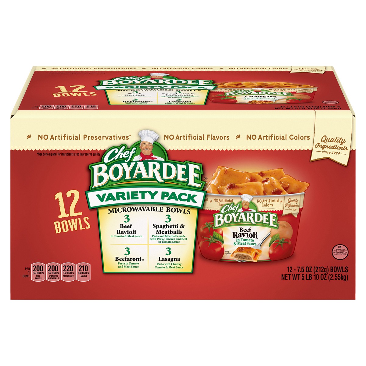 slide 13 of 13, Chef Boyardee Club Variety Pack, 90 oz, 12 ct