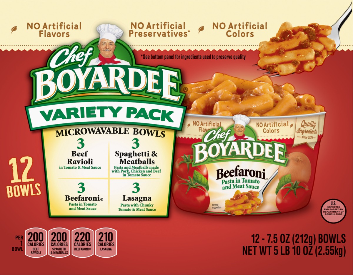 slide 3 of 13, Chef Boyardee Club Variety Pack, 90 oz, 12 ct