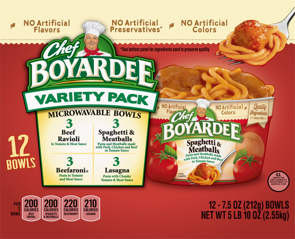slide 8 of 13, Chef Boyardee Club Variety Pack, 90 oz, 12 ct