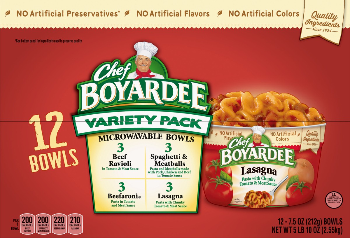 slide 4 of 13, Chef Boyardee Club Variety Pack, 90 oz, 12 ct