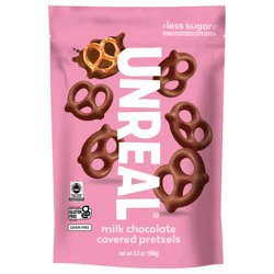 UNREAL Milk Chocolate Covered Pretzels - 3.5 oz