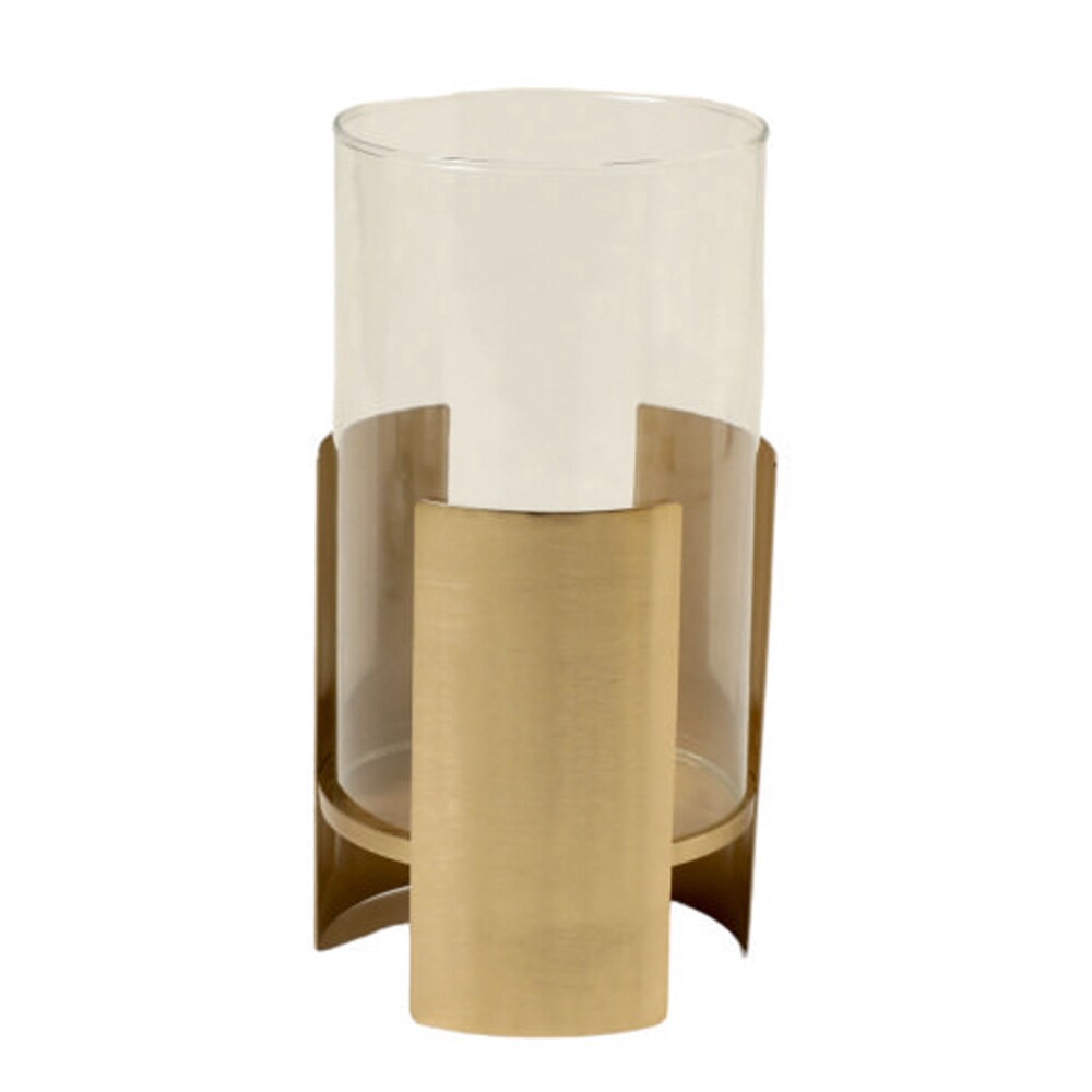 slide 1 of 1, SDS for HD Designs Hurricane Brass Candle Holder, 9.4 in
